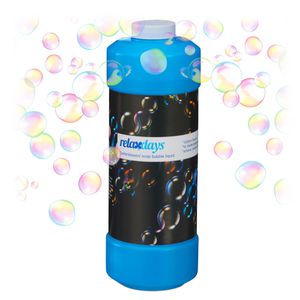 Relaxdays Seifenblasen-Flüssigkeit 1L, Nachfüllflasche, Fertigmischung