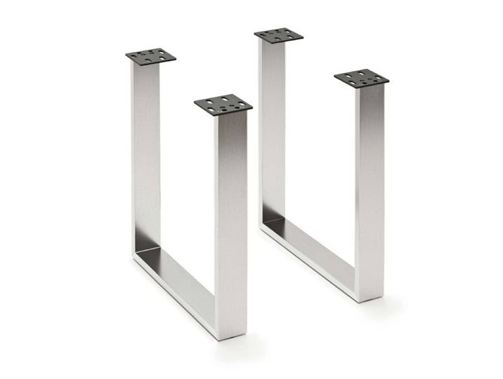 DELIFE Tischbein Edelstahl, Breit (2er-Set) Tischgestell