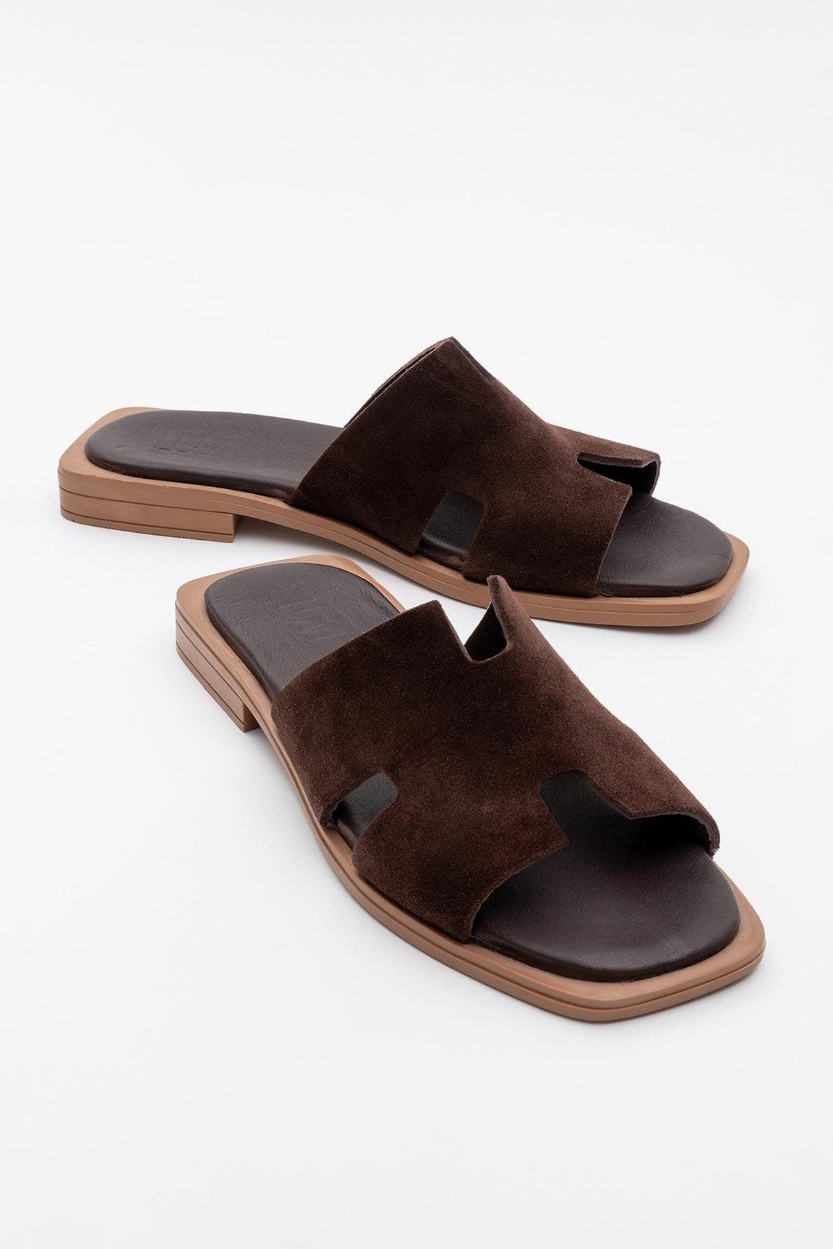 Forever & Always Jez Lederslide-Sandale für Damen - Braun