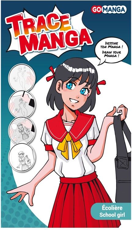 GO MANGA - Gabarit Trace Manga "Ecolière"