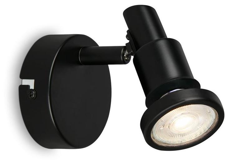 Briloner LED-spot zwart, wandmontage, GU10, 4,8W