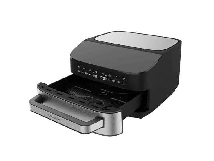 Cecotec Elektrischer Ofen für Pizza 7 l Pizza & Fry 7000. 2200 W, Pizza mit 13 Zoll, Touchscreen, 8 Programme, Temperatur verstellbar von 40 – 230 °C, Pizzastein, Ober- und Unterhitze