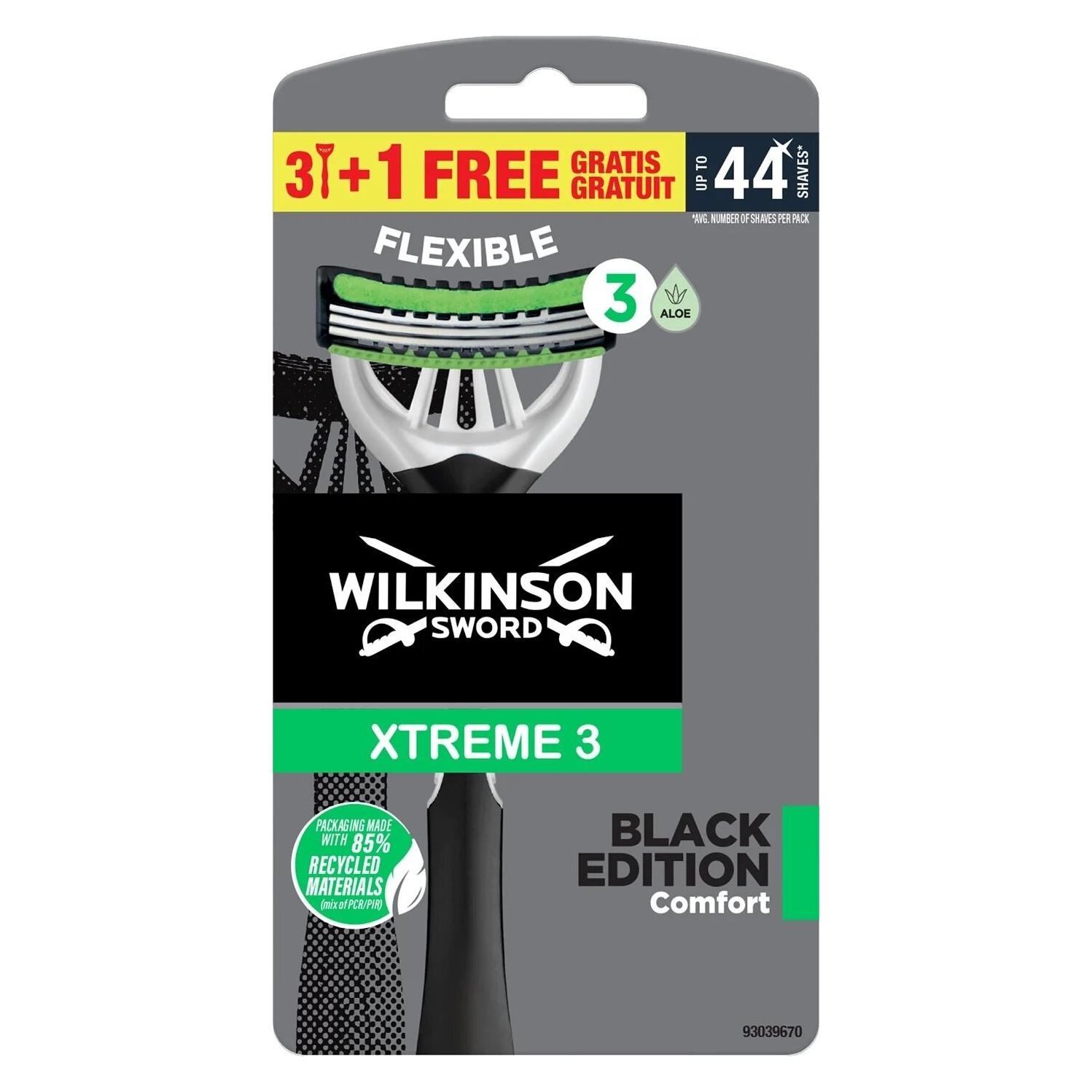 Wilkinson Disposable razor for men Xtreme 3 Black Edition Comfort 3+1 pc (WJP002)