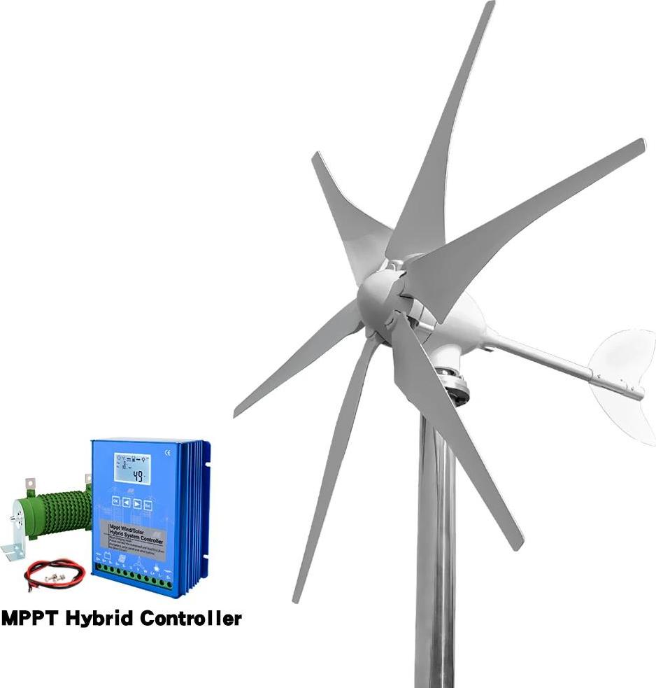 Windkraftgenerator, 6 Blätter, 3000W Leistung, LCD Hybrid Steuerung-a, 5000W-d, 24V-a