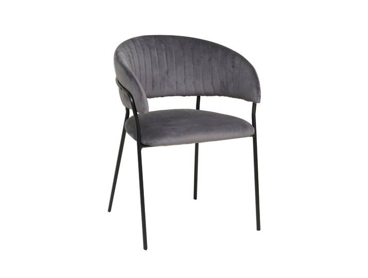 Mid.you Armlehnstuhl, Grau, Rundrohr, 55 cm, Esszimmer, Stühle, Esszimmerstühle, Armlehnenstühle