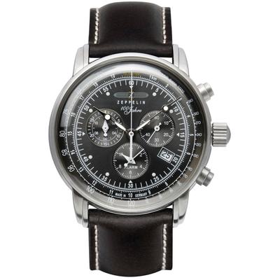 Chronograph ZEPPELIN "100 Jahre", schwarz (schwarz, anthrazit, anthrazit), Armbanduhren, Herren, silberfarben, Chronograph, Armbanduhr, Quarzuhr, Herrenuhr, Datum, Stoppfunktion, Made in Germany