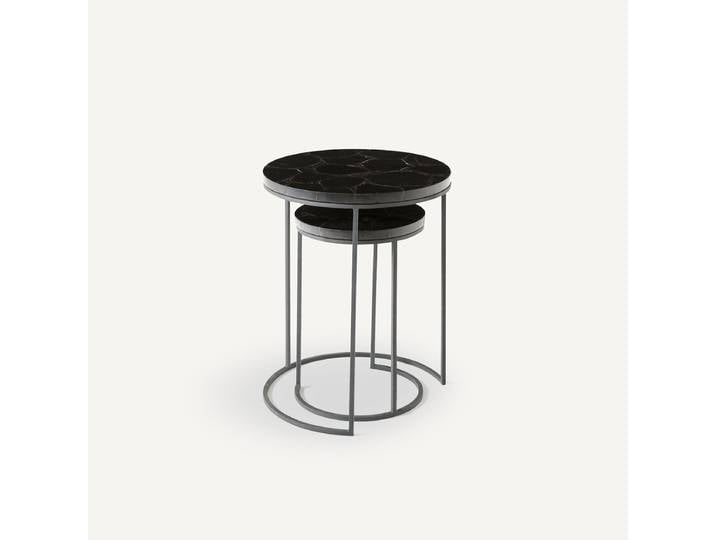 AM.PM Lot de 2 bouts de canapé agate Anaximène Noir Agate