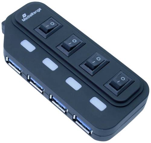 MediaRange MRCS505 USB-Hub 4 Port USB-A USB 3.0 5 GBit/s Schwarz MRCS505