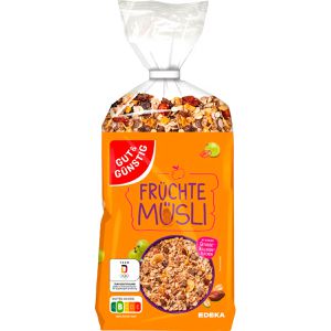 Gut&Günstig Müsli Früchte, Vollkorn & Früchte, Vorratspack, 1000 g (1 kg)