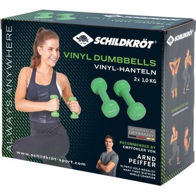 Schildkröt 960205 - Vinyl-Hanteln, 1,0 kg Set, limegreen, Heim-Fitnessgerät