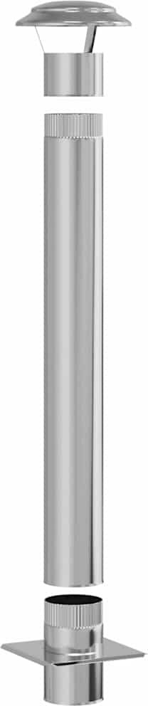 vidaXL Extension de Conduit Argenté 25 x 25 x 132 cm Acier inoxydable