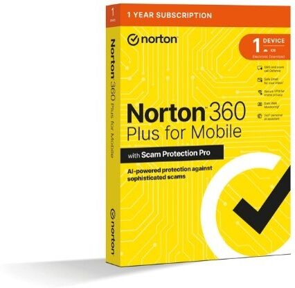 Symantec Norton 360 Plus for Mobile - 1 User, 1 Device, 12 Months