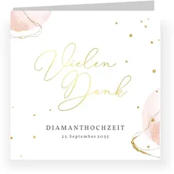 Dankeskarte Diamanthochzeit: Goldenes Band