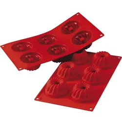 SILIKOMART Mini-Gugelhupfform 6er, Silikon, Länge: 300 mm, Breite: 175 mm