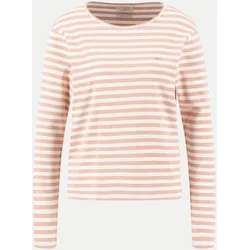 Langarmshirt mit Streifenmuster Rosa XXL