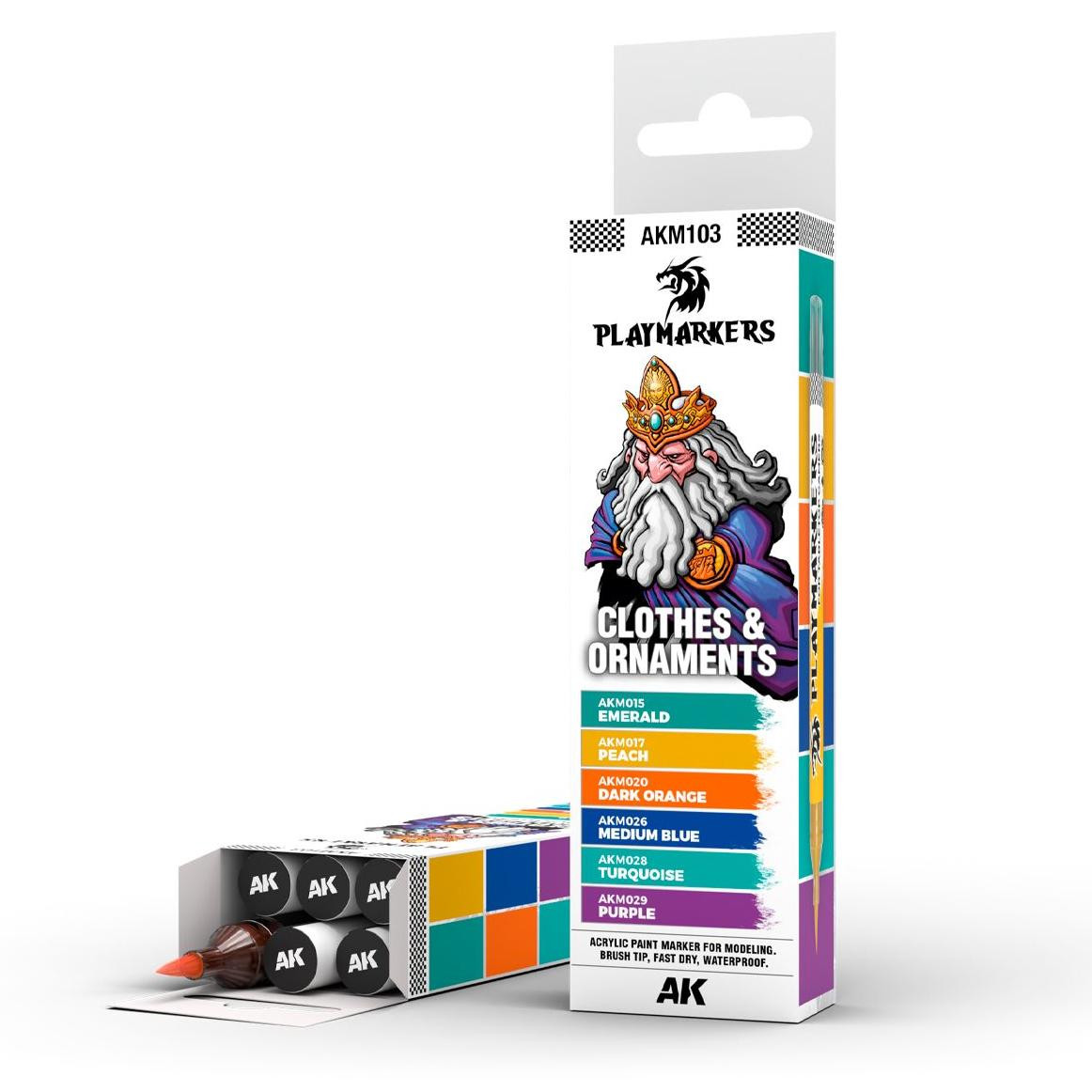 AK Interactive AKM103 Markeringen Kleding en versieringen 6 stuks