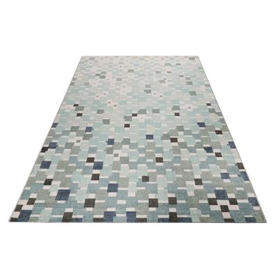 Outdoorteppich ESPRIT "Pacific, ESP-54557", blau, B:200cm H:4mm L:290cm, Polypropylen (PP), Teppiche, Outdoorteppich, pflegeleicht, im Mosaik-Muster, ideal für Terrasse, Küche, Wohnzimmer