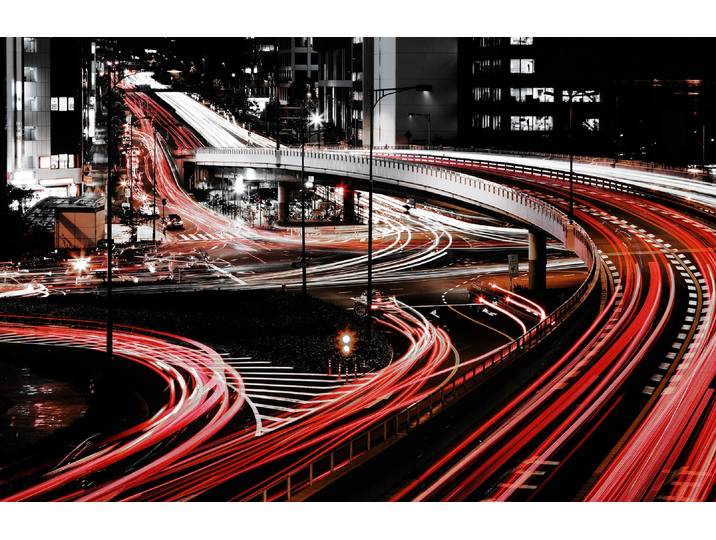 Fototapete PAPERMOON Photo-Art SHIGEHIRO ONO, STRASSE , bunt, B:4,5m L:2,8m, Vlies, Tapeten, Fototapete