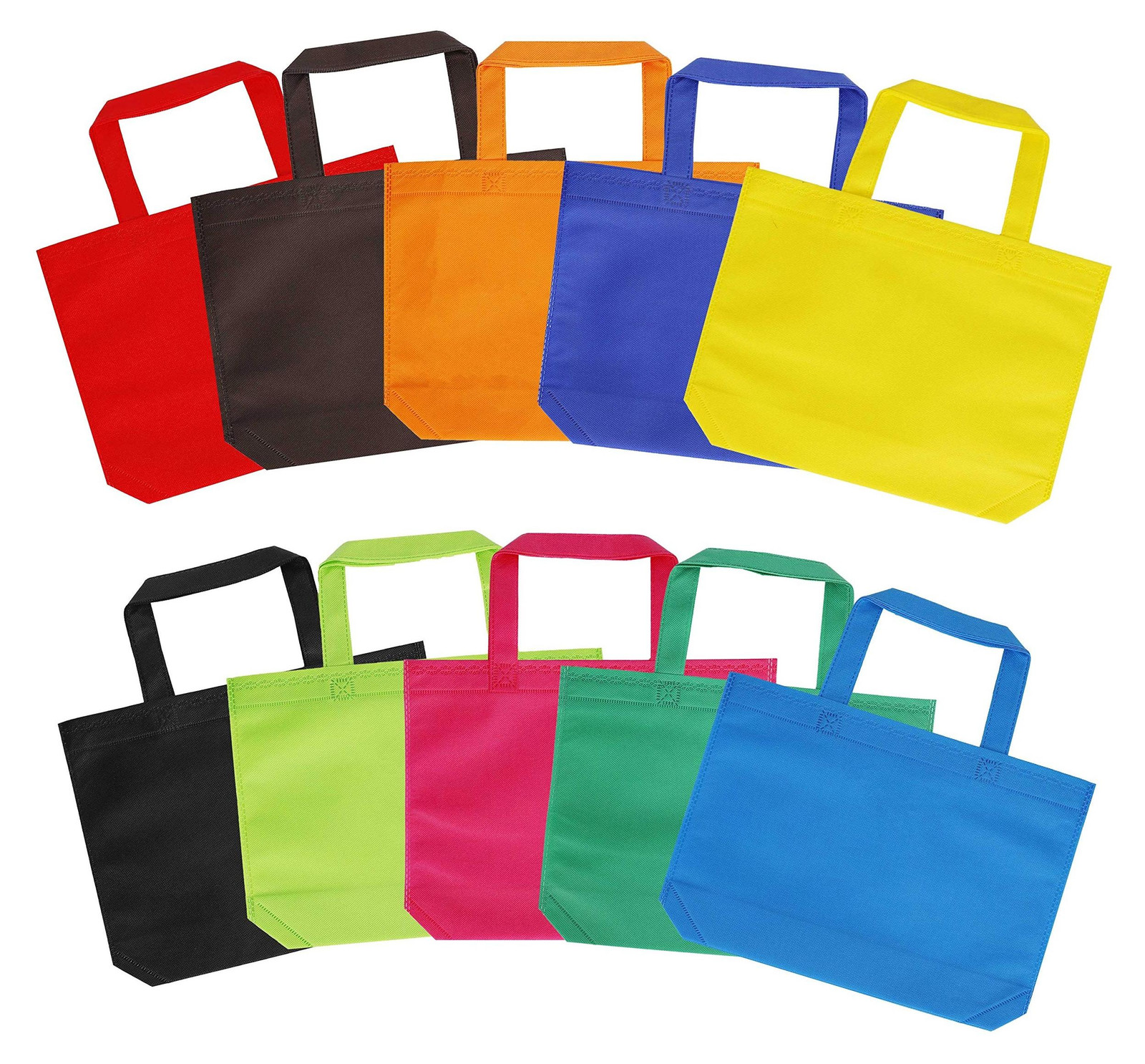 Set van 30 herbruikbare tasjes van non-woven stof in diverse kleuren