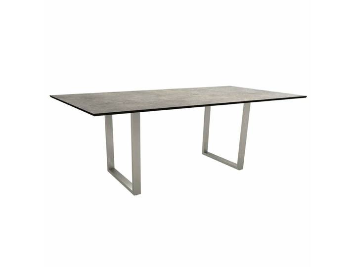 Stern Kufentisch Edelstahl/HPL Geradlinig &amp; pur, Industrial Tischbein mit Höhenausgleich