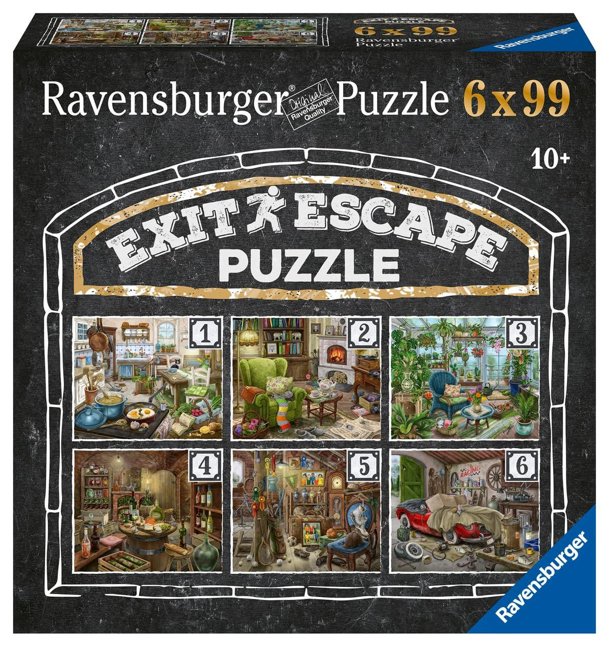 Ravensburger EXIT Puzzel Het spookhuis - 6 puzzels met elk 99 stukjes
