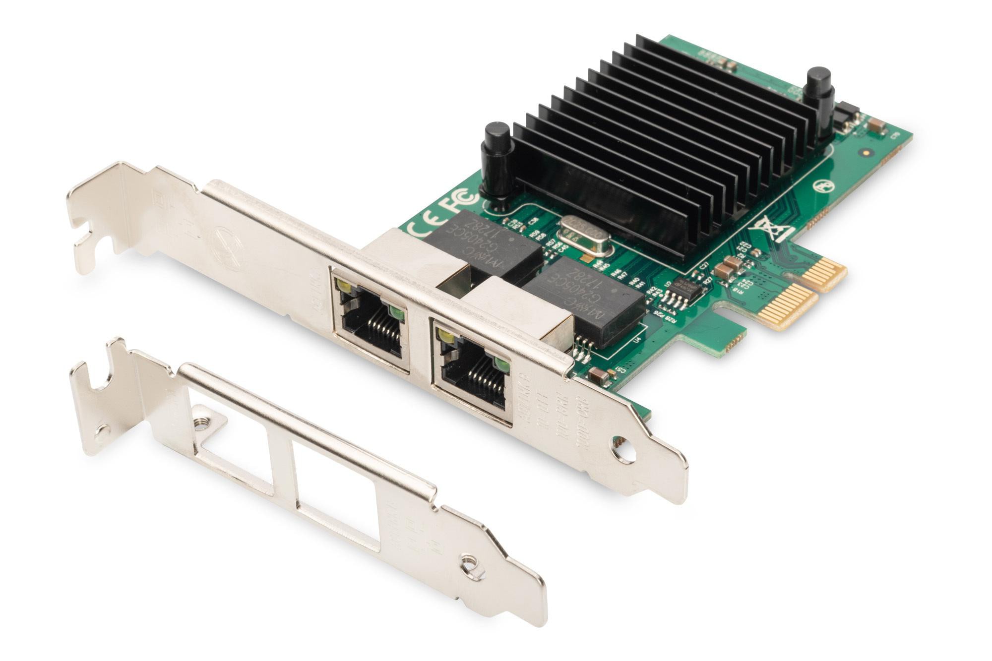 DIGITUS PCI Express 2 Port Gigabit Ethernet Netzwerkkarte, RJ45