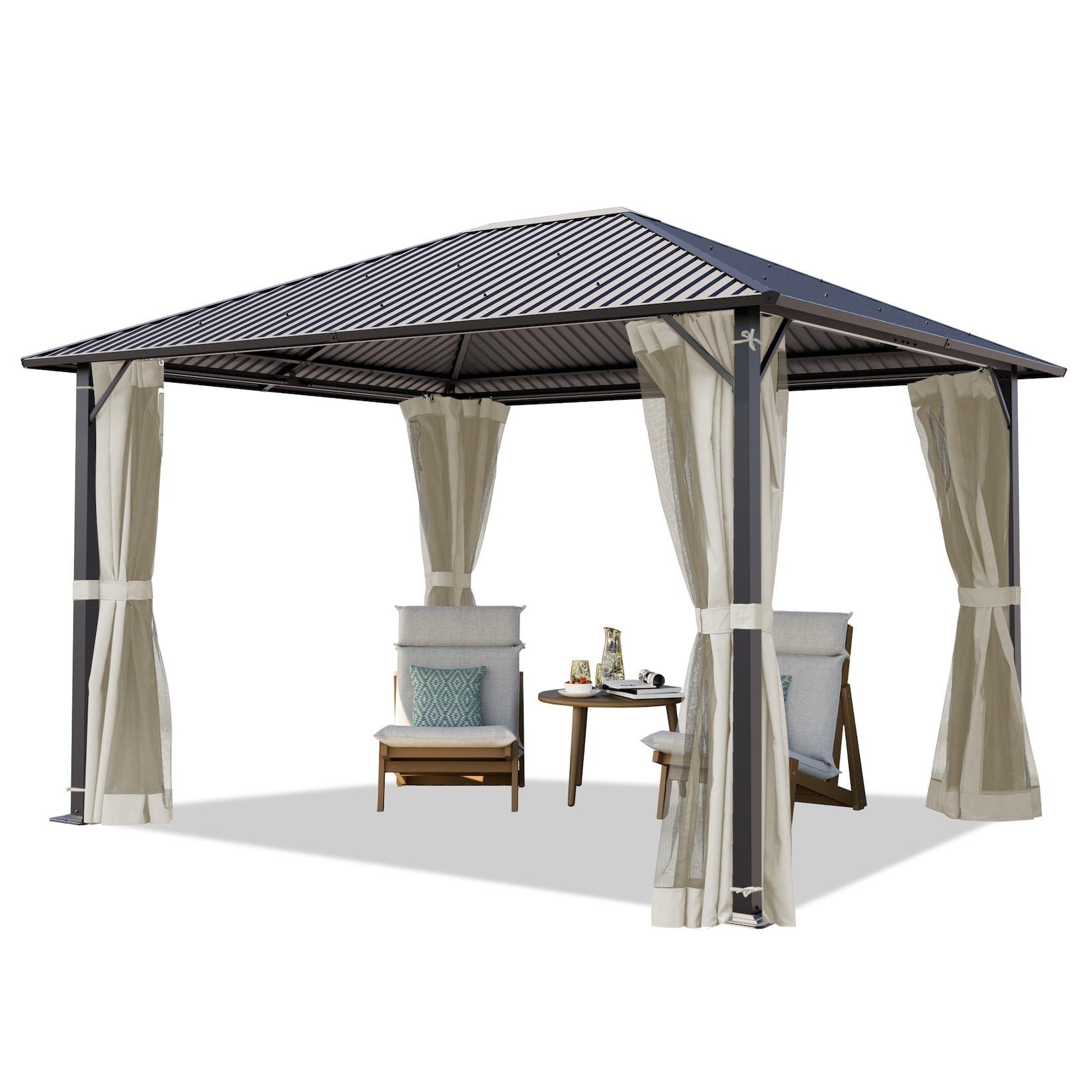 TOOLPORT Gartenpavillon Moonlight Superior, inkl. 4 Seitenteile 3x3.65 m Cream