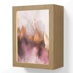 WANDLEUCHTE Lila - Abstrakt - Farbe - Gold Wandlampe 15x20 cm Wandlampe