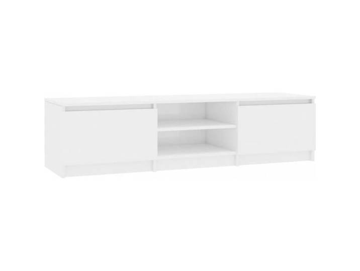 Meuble TV Blanc brillant 140x40x35 5 cm Agglomere - Meubles audio/video pour home cinema