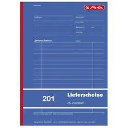 herlitz Formularbuch Lieferschein mit Empfangsschein DIN A5 2x 50 Seiten