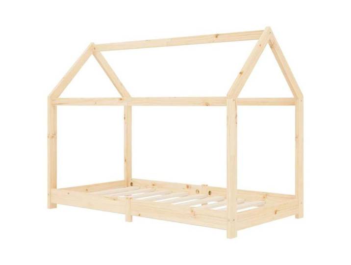SALE 2026 Lit Jeune tout-petit Brun - Cadre de lit d'enfant - Structure Maison Cabane pour Fille/Garçon - Bois de pin massif 70x140