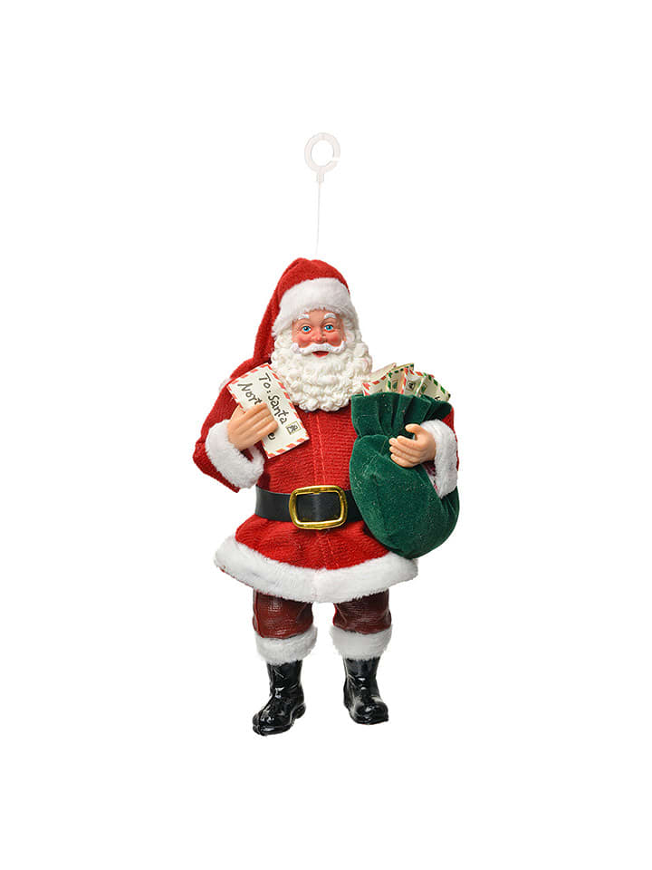 Clayre & Eef Dekoanhänger "Weihnachtsmann" in Rot - (H)17 cm - onesize