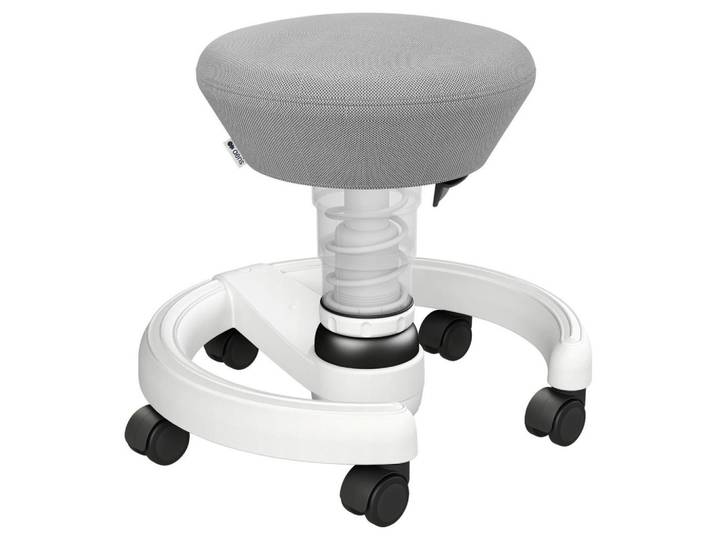 Aeris Kinderhocker, Grau, Weiß, Metall, Uni, 48x32-47.5x48 cm, Kinderzimmer & Jugendzimmer, Kindermöbel, Kindersitzmöbel & Kindertische, Kinderstühle