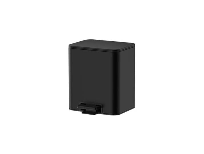 YUHANXINHESHE Haushalt Edelstahl Mülleimer Wohnzimmer Schlafzimmer Büro Altpapierkorb Mit Abdeckung(Black,Large)