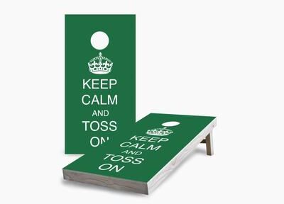 Skip's Garage Keep Calm and Toss On Cornhole Boards