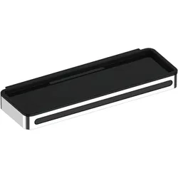 KEUCO PLAN Duschablage mit Glasabzieher, verdeckte Befestigung, 14959010037, Farbe: verchromt / schwarz