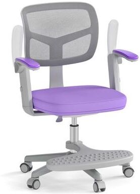 Costway Kids Desk Chair Children Study Chair with Adjustable Height Armrest and Footrest-Purple