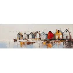 Gemälde LAKESIDE LIVING (BHT 165x55x7 cm) - gold - BHT 165x55x7 cm