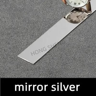 Uplifted Finds Mirror Finish Wall Edge Trim Strip Stainless Steel Decorative Line 1.5 Cm silver