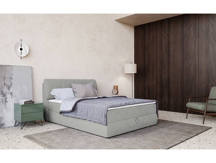 Boxbett Crassier 90 x 200cm Microfaser Senga Grau