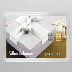 Goldbarren 1g "Silber bekommt man gesch." (Flip)