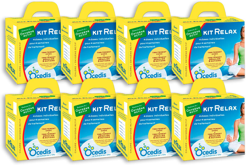 Pack 8 mois traitement oxygène actif Ocedis KIT RELAX pour piscine 30m³