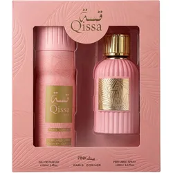 Paris Corner, Beauty Geschenkset, Alkotest Qissa Pink Eau de Parfum 100ml + Deodorant Spray 200ml