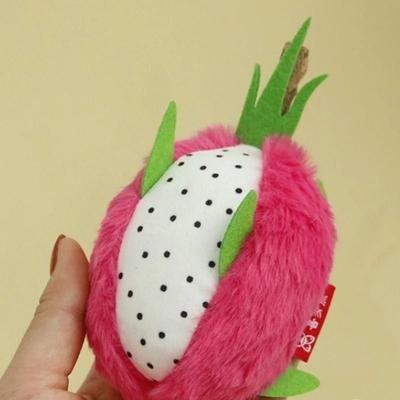 Inspired Finds Dragon Fruit Catnip Plush Chew Toy Bite Resistant Interactive Teeth Cleaning Toy For Cats 1pc