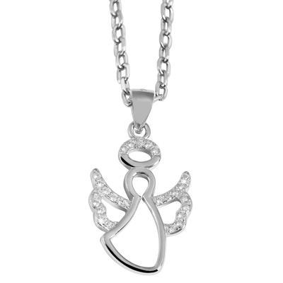 Engelanhänger AKZENT "Enna" aus 925 Sterlingsilber, rhodiniert, langlebig", silber (silberfarbig), Schmuckanhänger, Damen, Silber 925 (Sterlingsilber)