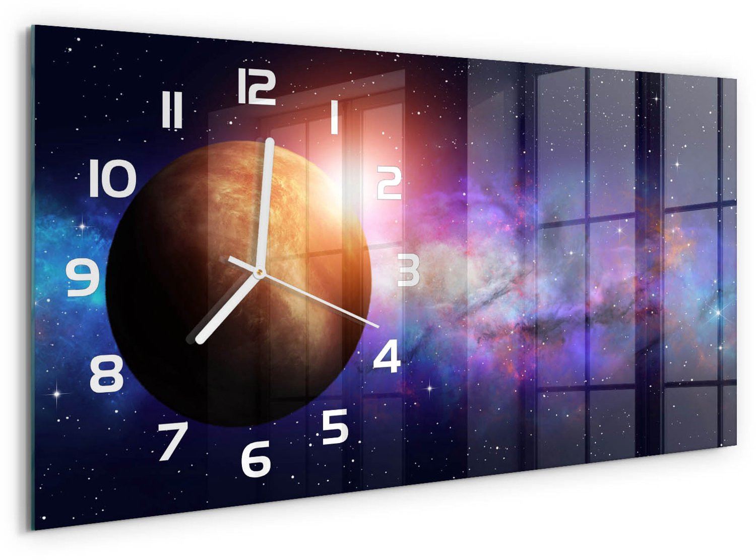 Tulup Wandklok Mist Glas Decoratie - Veelkleurig - B/D/H: 60 x 30 cm