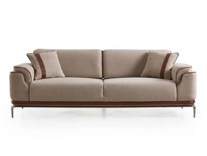 Xlmoebel 3-Sitzer Sofa 3-Sitzer Moderner Stil Beigе Luxuriöse Bequem Schick, 1 Teile, Luxuriöse Bequemlichkeit