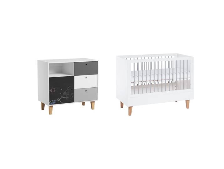 Lit bébé et Commode à langer Vox Concept Noir