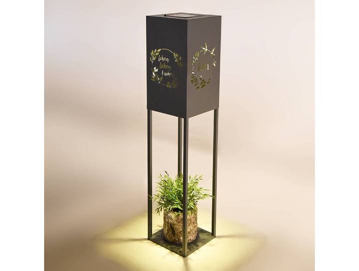 LED-Pflanzsäule Vivian 22 x 100 x 22cm Grau
