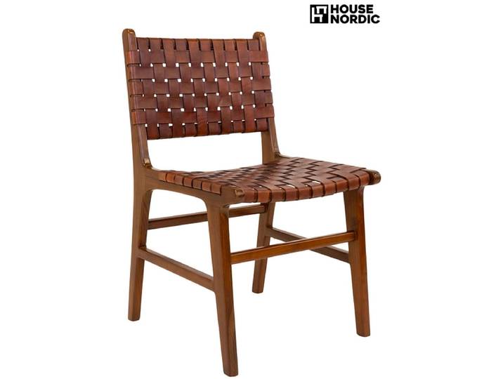 HOUSE NORDIC Stuhl PERUGIA Echtleder rotbraun